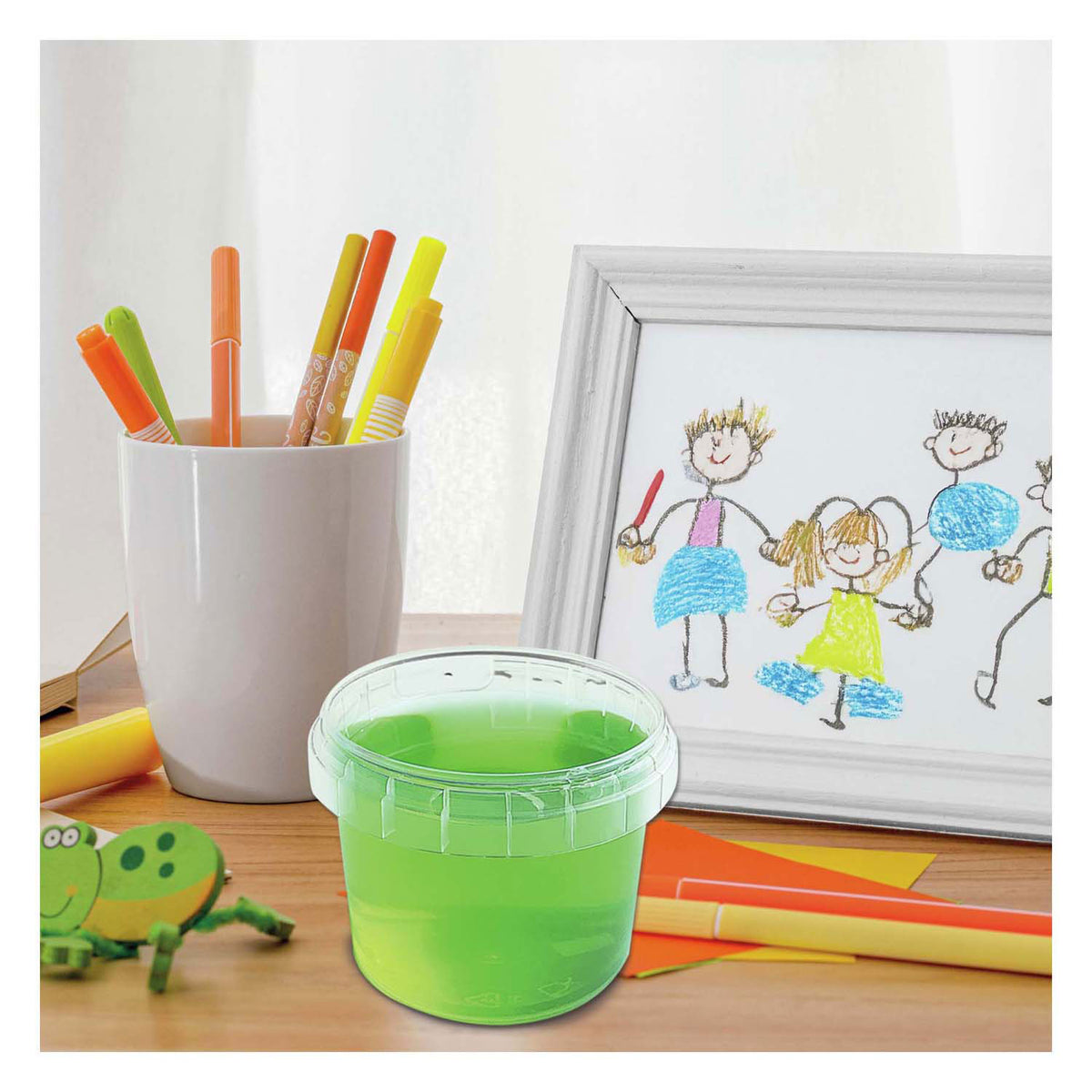Ses creative - slime vert fluo - slime de couleur néon vif - slime prêt à l'emploi - jouer avec du slime - 140 grammes
