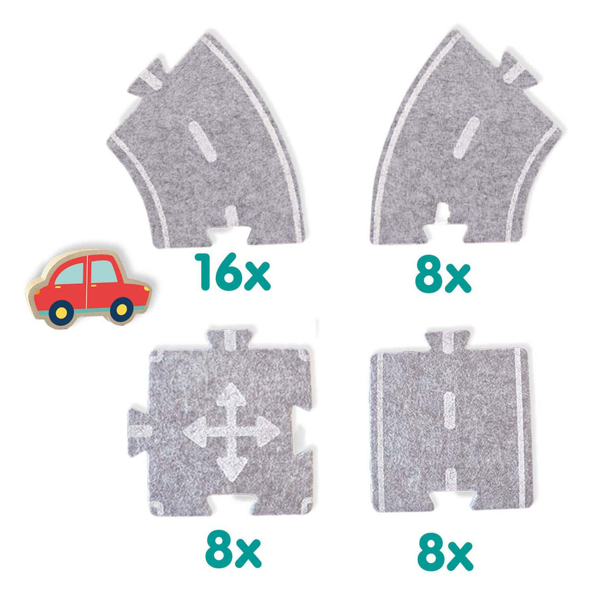 Circuit routier en feutre Rc ses, 40pcs.