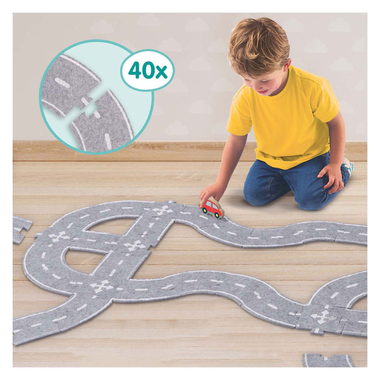 Circuit routier en feutre Rc ses, 40pcs.