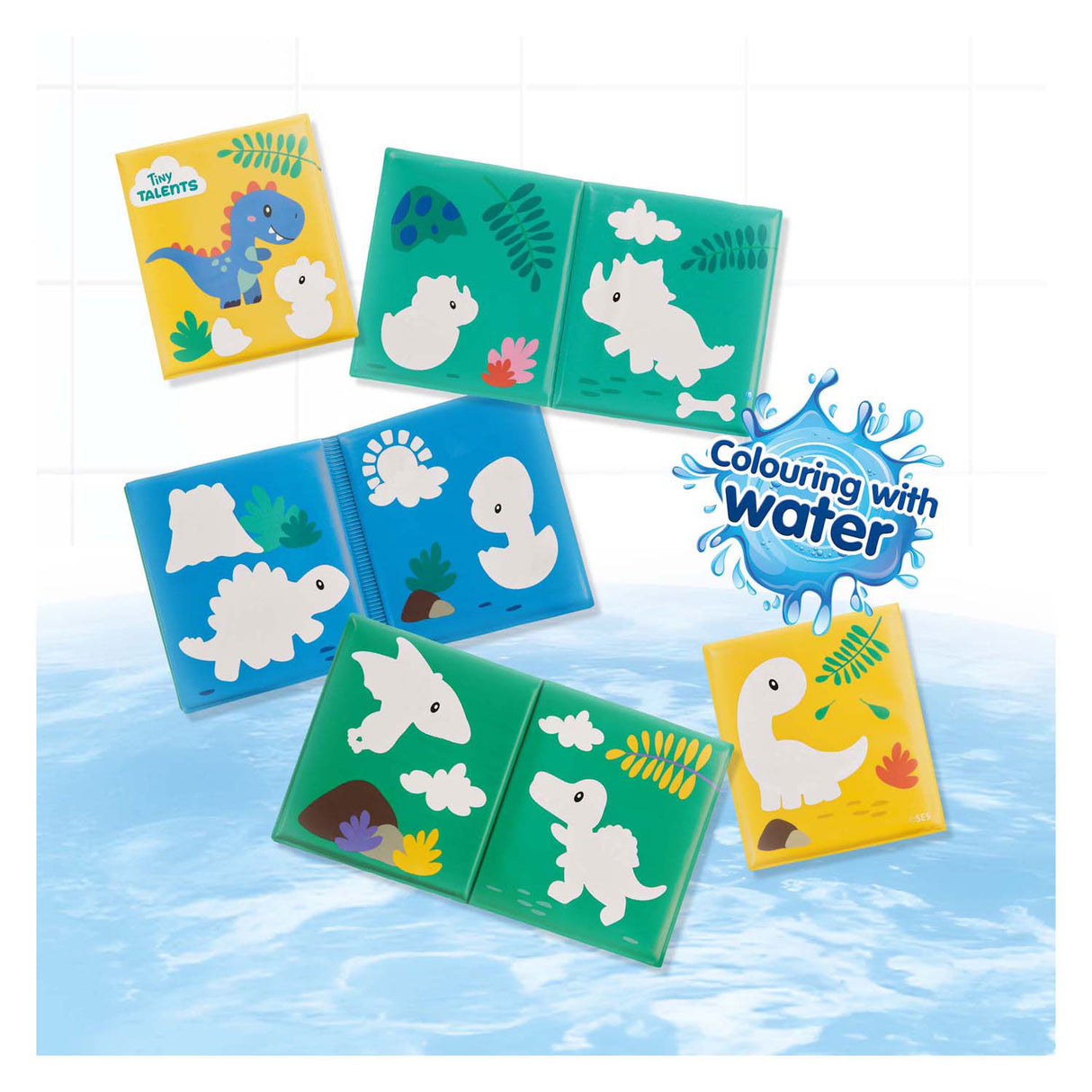 Ses livre de bain - coloriage avec des dinosaures aquatiques