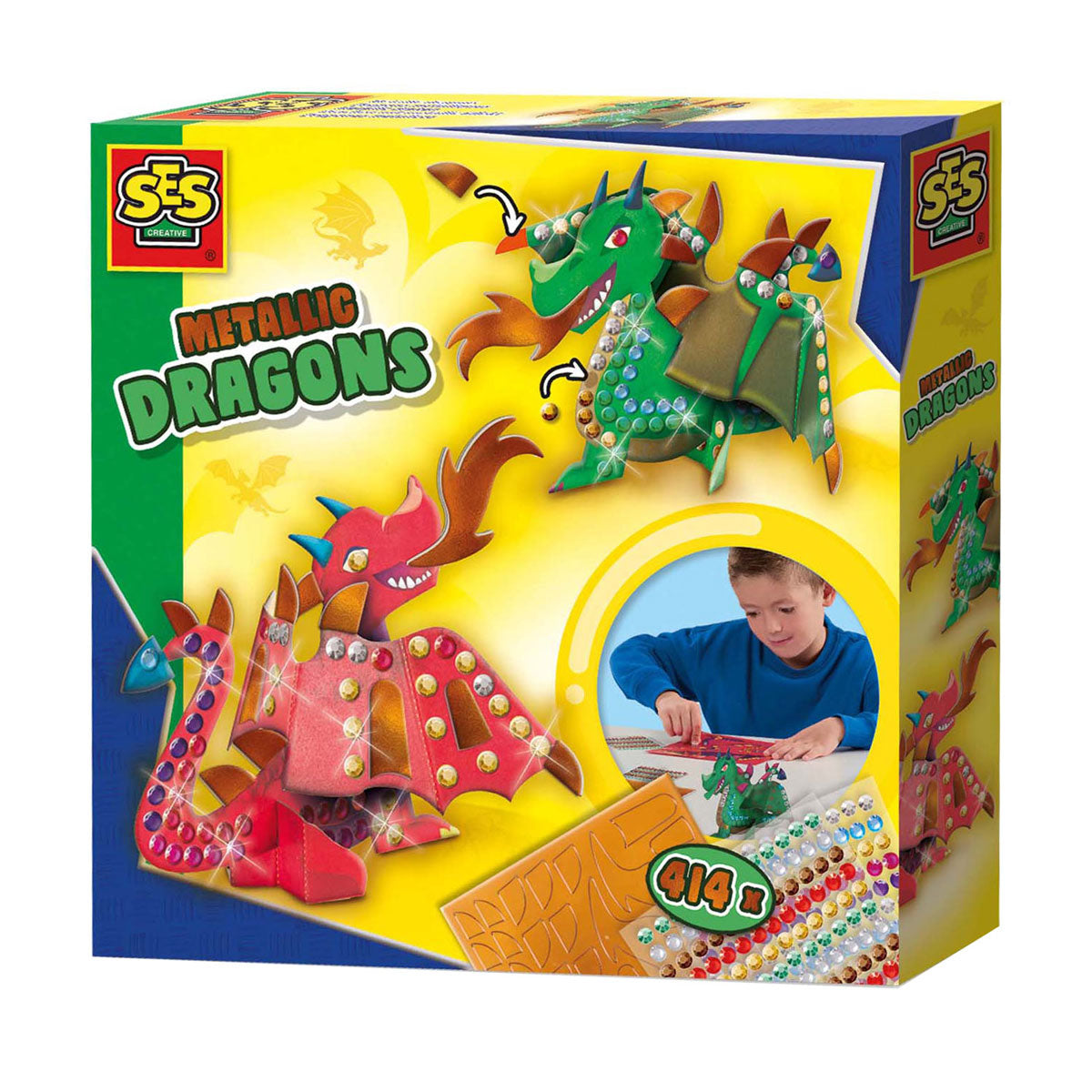 Six dragons métalliques
