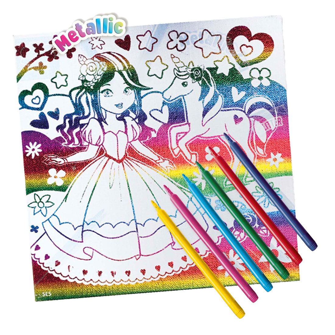 Toile Ses couleur métallisée