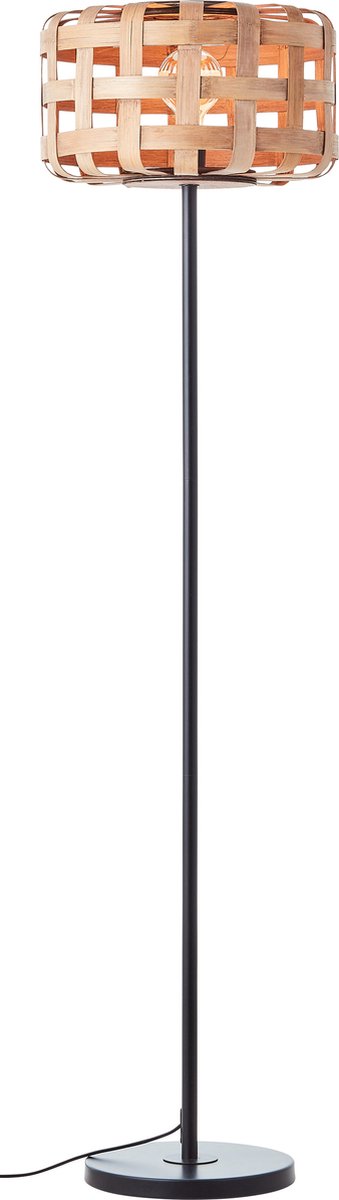 Brilliant woodline - lampadaire - e27 max 1x60w - noir naturel