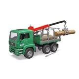 Bruder man tga camion de transport de bois avec grue et troncs d'arbres