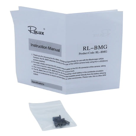 Plaque de batterie Rolux V-Mount RL-BMG pour Ursa noir