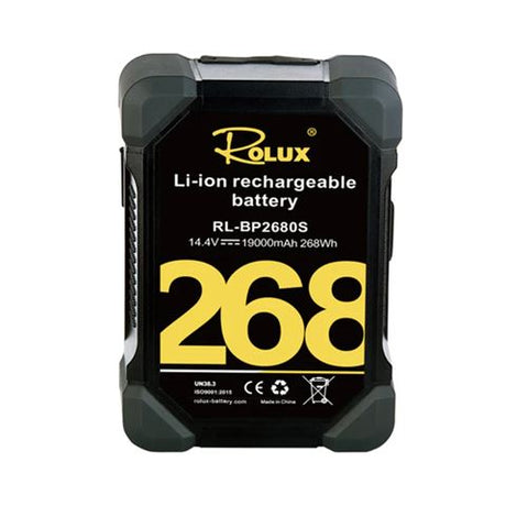 Rolux batterie intelligente v-mount rl-bp2680s 268wh 14.4v 19000mah