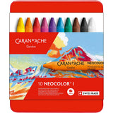Caran dache caran d'ache neocolor i, l : 10 cm, épaisseur 8,5 mm, divers coloris, 10 pièces 1 boîte