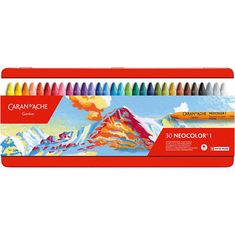 Caran dache caran d'ache neocolor i, l : 10 cm, épaisseur 8,5 mm, différentes couleurs, 30 pièces 1 boîte