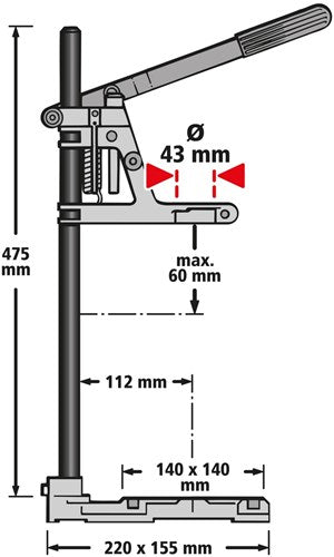Wolfcraft - support de perceuse avec étau pour perceuse - universel - perceuse de table - perceuse à colonne - pince de machine - 3406301