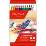 Crayons aquarelle Caran dache caran d'ache supracolor ii, l : 17 cm, mine 3,8 mm, différentes couleurs, 12 pièces 1 boîte