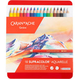 Crayons aquarelle Caran dache caran d'ache supracolor ii, l : 17 cm, mine 3,8 mm, différentes couleurs, 18 pièces 1 boîte