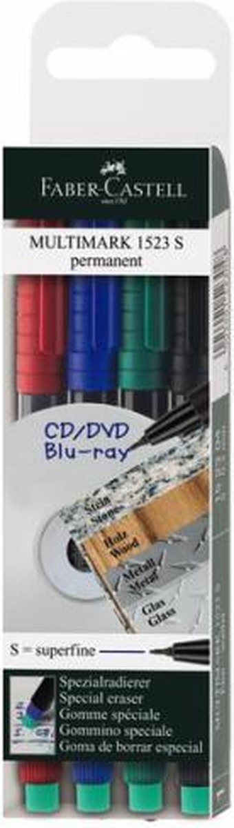 Faber-castell marqueur faber castell multimark permanent s trousse à crayons 4 pièces FC-152304