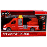 Camion de pompiers à roues rapides avec échelle et fonction de pulvérisation lumineuse, sonore et à friction