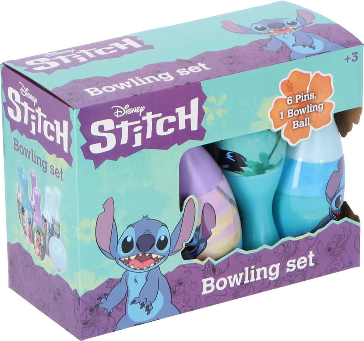 Ensemble de bowling Jonotoys Stitch, 7 pièces.