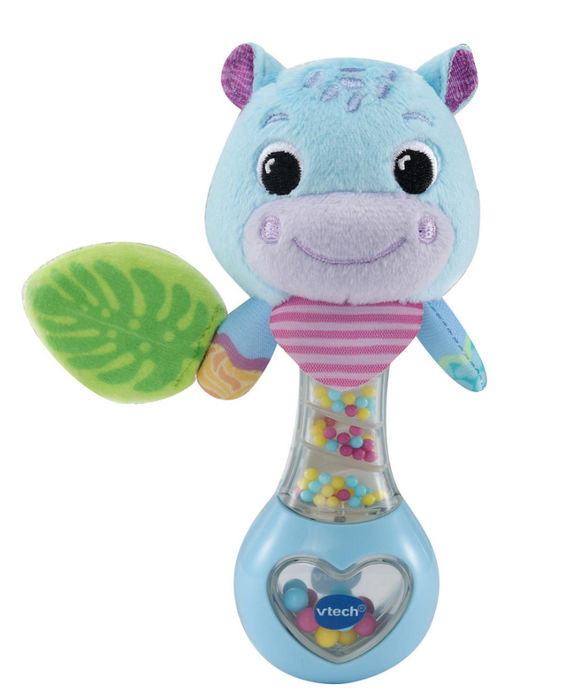 Vtech - hochet amis des animaux - hippopotame bleu - jouet interactif - bon pour le développement moteur - à partir de 3 mois