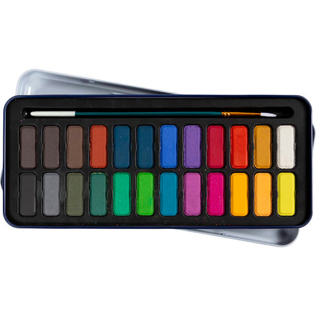Set d'aquarelles Creativ company, format 12x30 mm, différentes couleurs, 24 couleurs 1 boîte