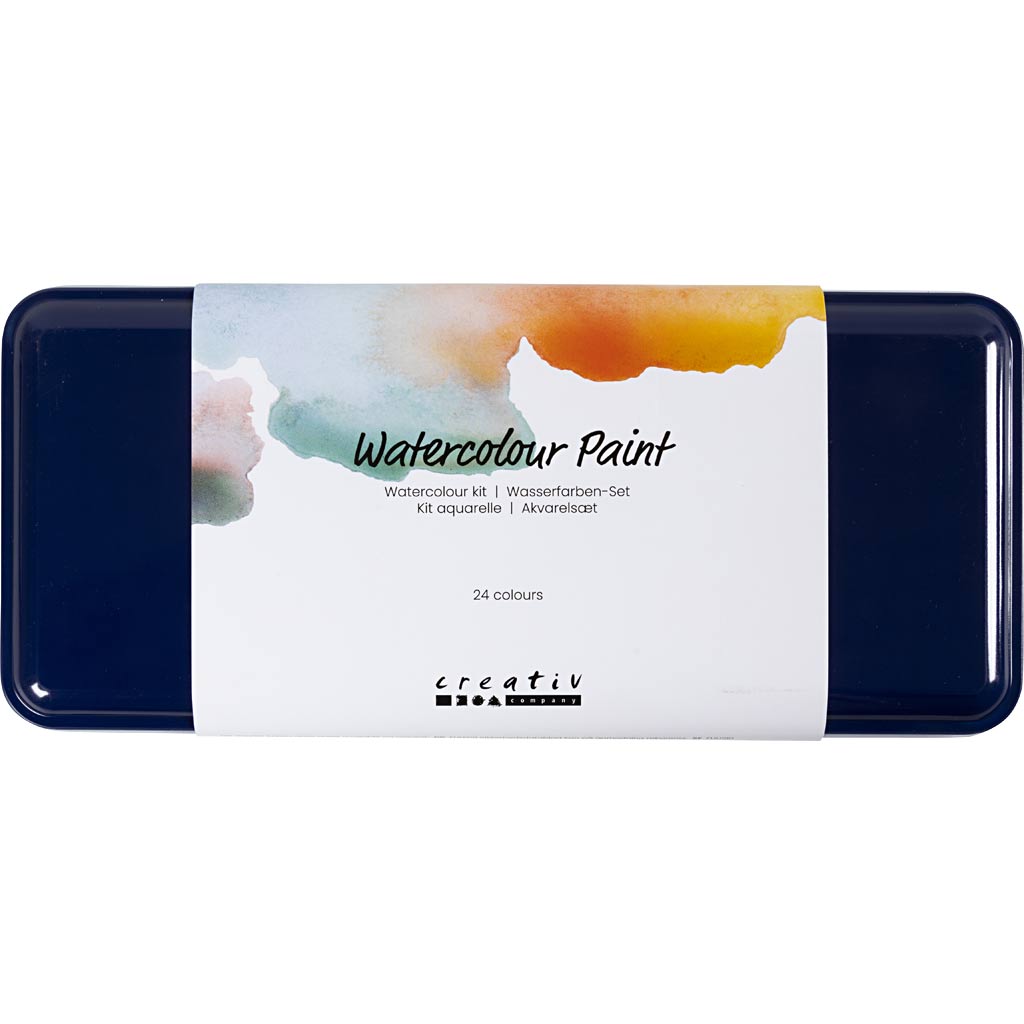 Set d'aquarelles Creativ company, format 12x30 mm, différentes couleurs, 24 couleurs 1 boîte