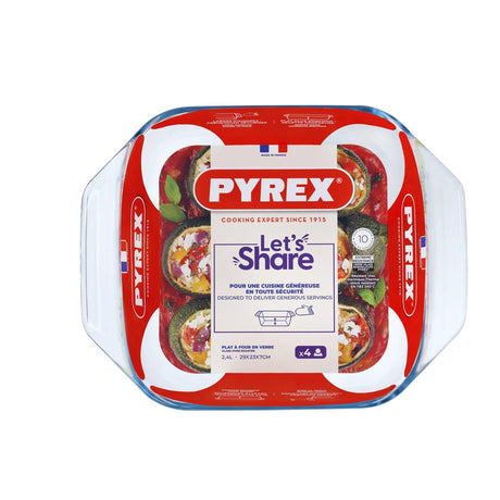 Plat à four Pyrex carré 29x23cm verre