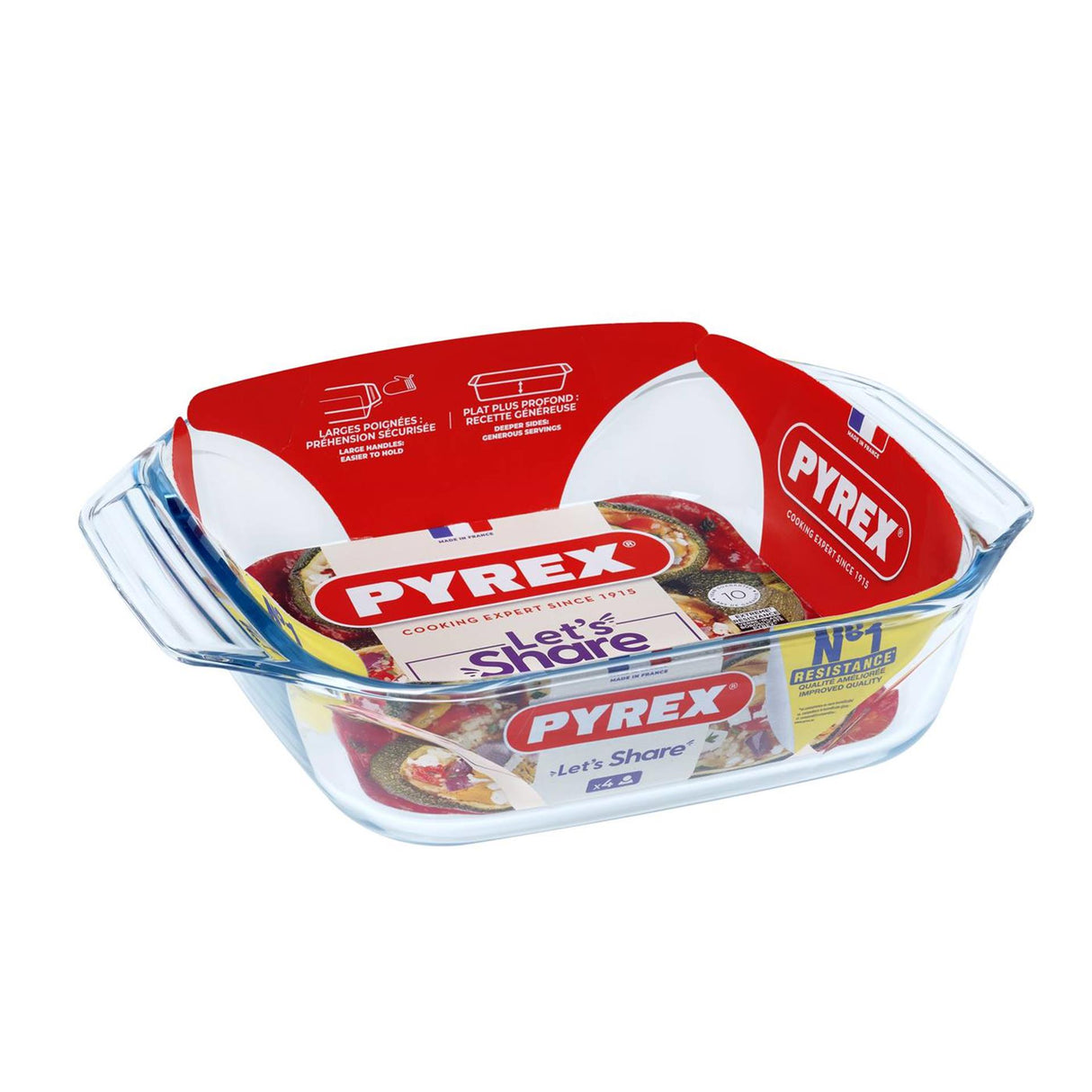 Plat à four Pyrex carré 29x23cm verre