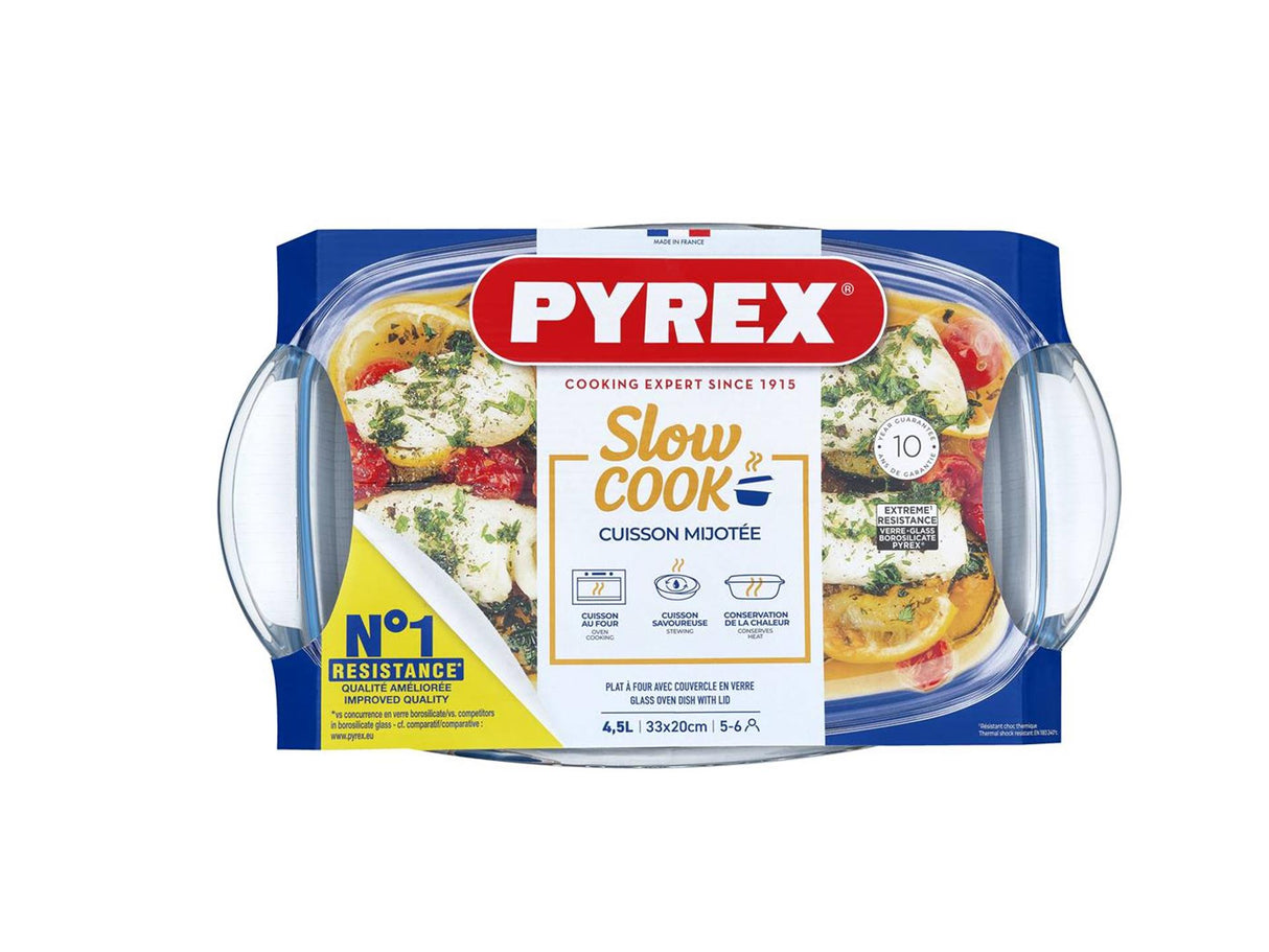 Plat de cuisson en Pyrex avec couvercle 33x20x143cm