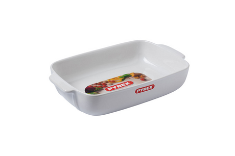 Plat à pâtisserie signature Pyrex 25x19x7cm blanc