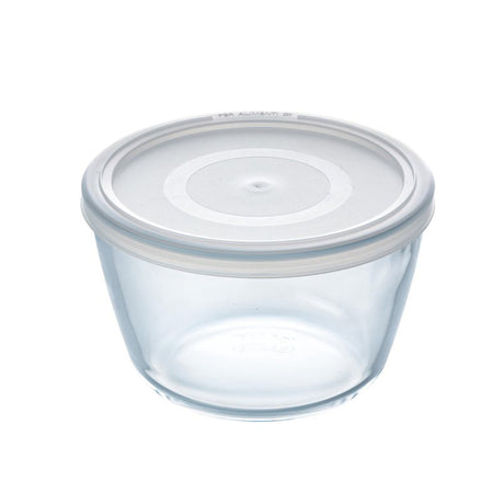 Bol en pyrex avec couvercle 1,1l ø17x9cm