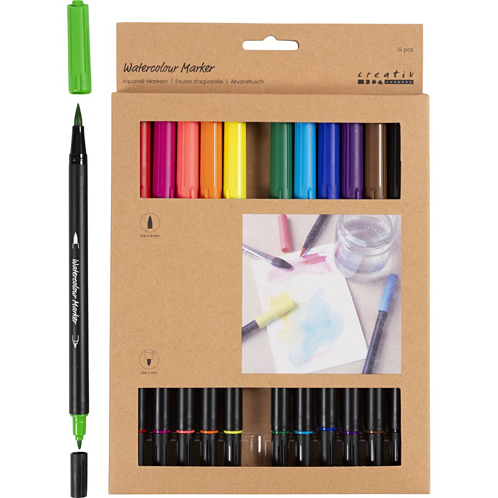 Couleurs standard du marqueur aquarelle, 12e.