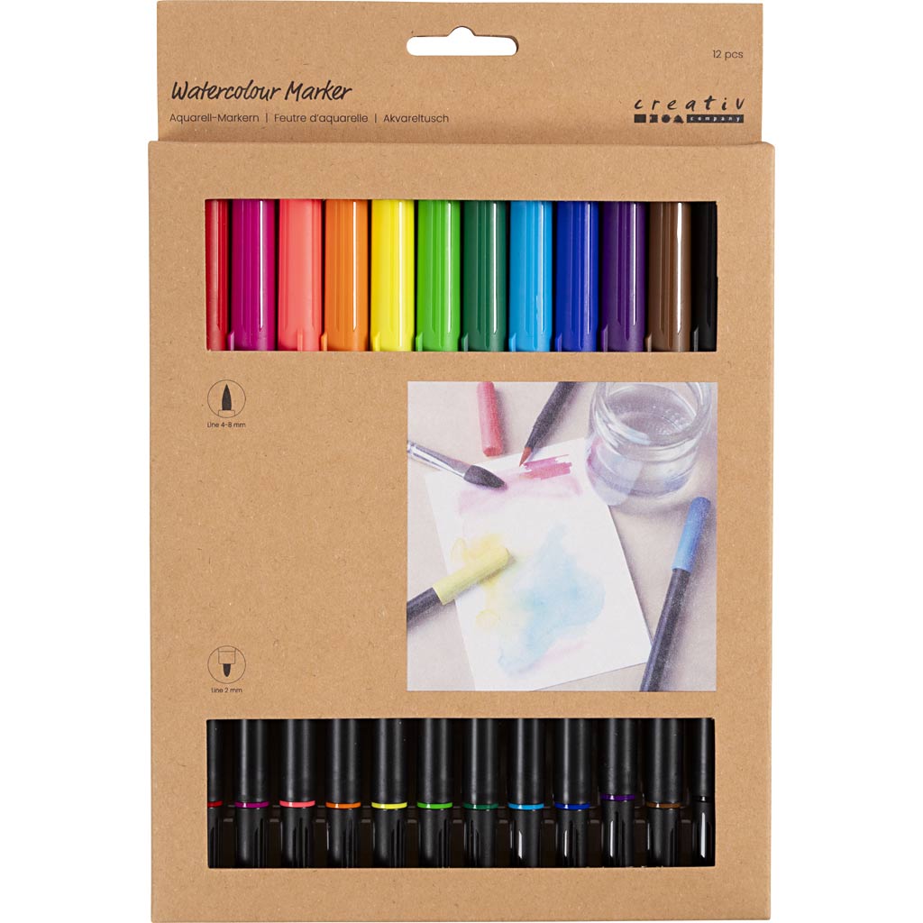 Couleurs standard du marqueur aquarelle, 12e.