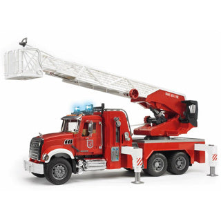 Échelle de camion de pompiers en granit Bruder Mack et pompe à eau