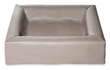 Housse de panier pour chien en cuir artificiel pour lit Bia taupe