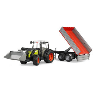 Tracteur Bruder Claas Nectis 267F avec chargeur frontal et remorque