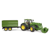 Tracteur Bruder John Deere 7R 350 avec remorque