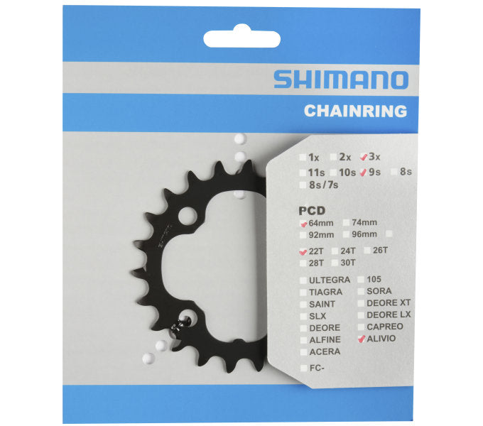 Shimano-Kette Top Alivio FC-M4000 FC-M4050 9 Speed ​​22 Tands (AN) Schwarz