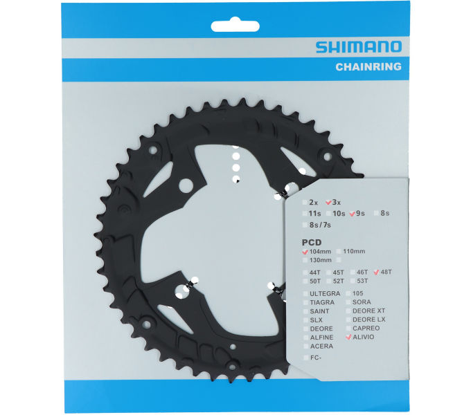 Plateau Shimano Alivio FC-T4060 noir (pour 48-38-28T)