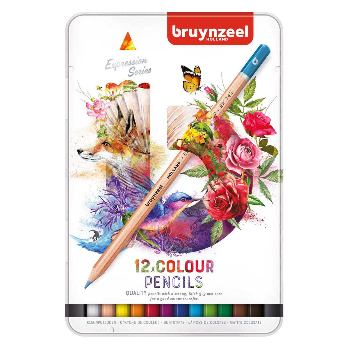 Crayons de couleur Bruynzeel 12pcs expression pour adultes
