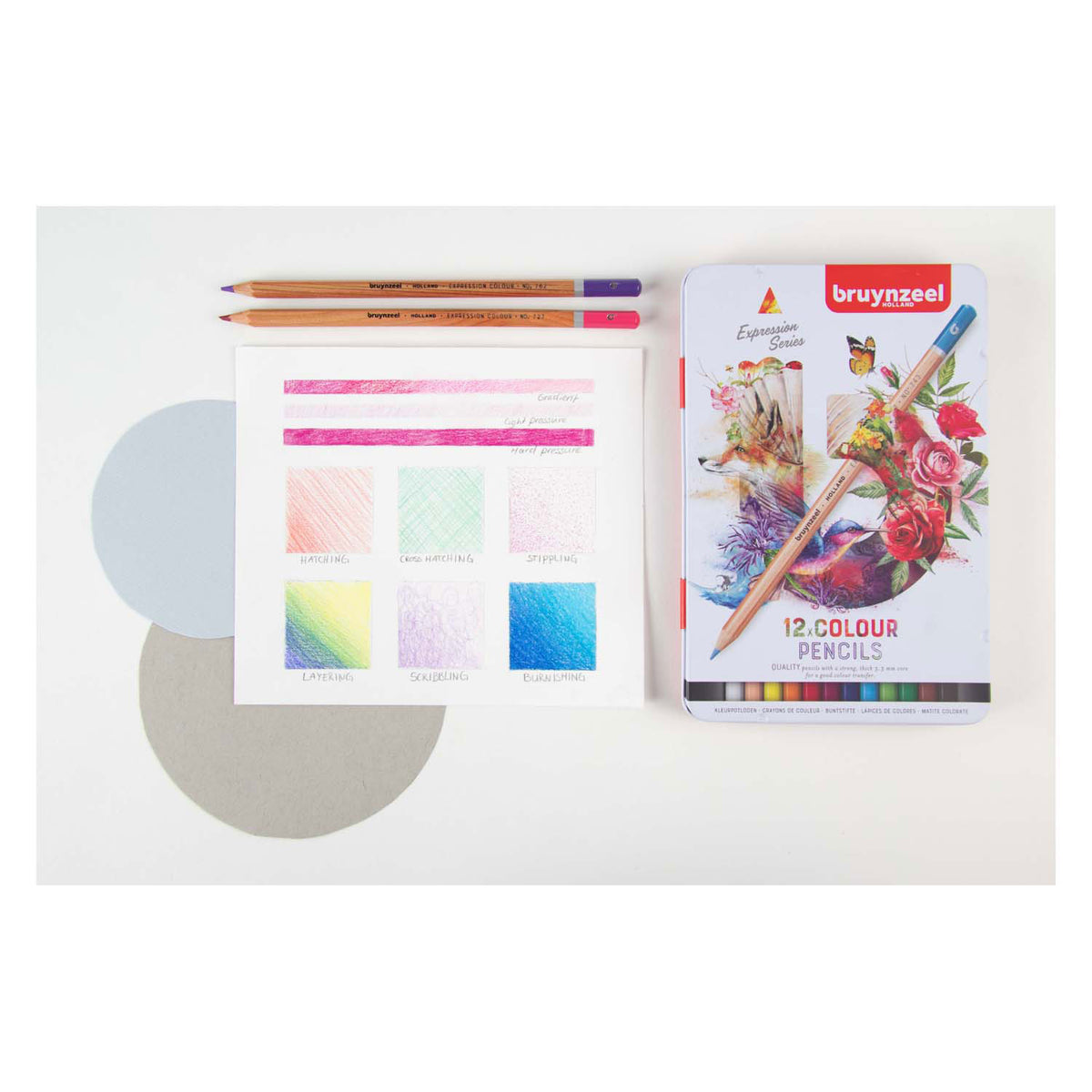 Crayons de couleur Bruynzeel 12pcs expression pour adultes