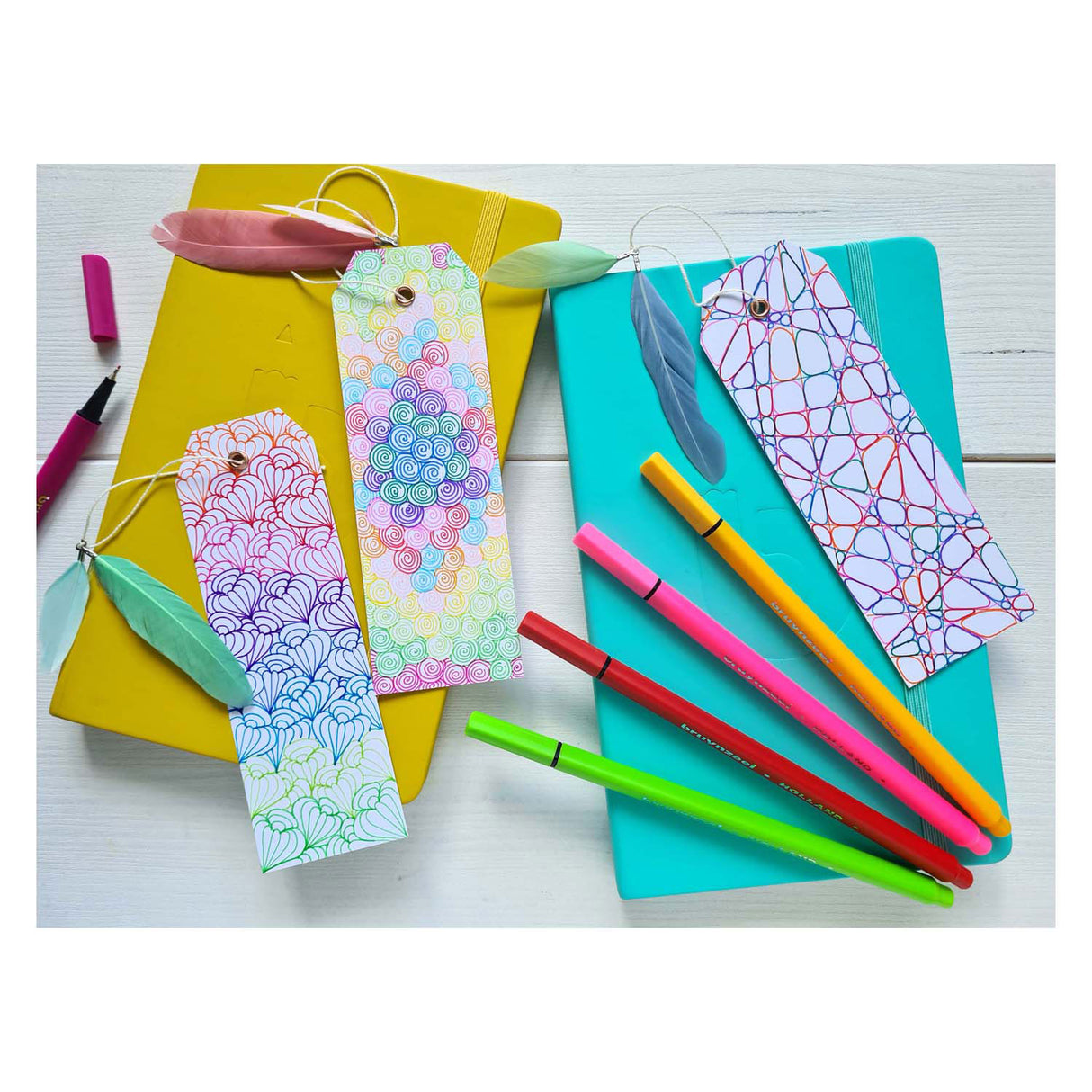 Bruynzeel fineliner set néon pastel, 12 couleurs
