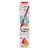 Ensemble de 12 crayons de couleur triples Bruynzeel