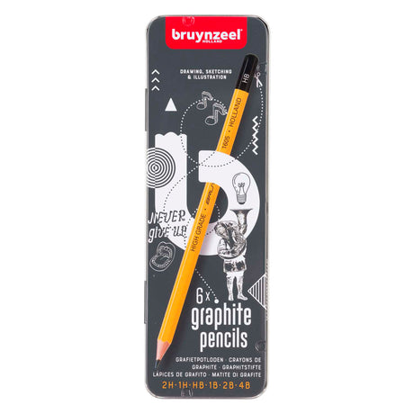 Bruynzeel teens burotek boîte de 6 crayons graphite