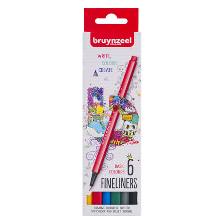 Bruynzeel set de fineliners basiques 6 couleurs