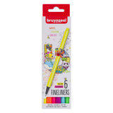 Bruynzeel set de feutres fins néon 6 couleurs