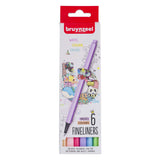 Bruynzeel set de feutres fins 6 couleurs pastel