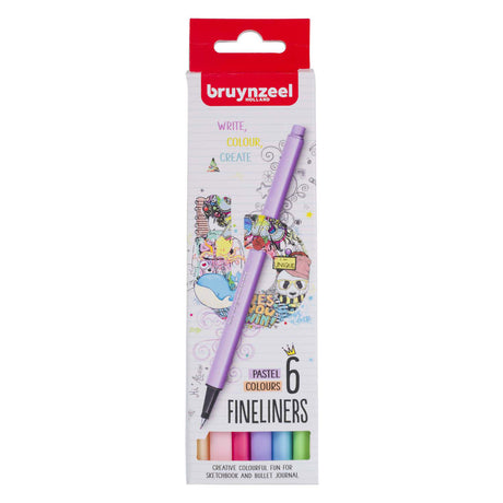Bruynzeel set de feutres fins 6 couleurs pastel