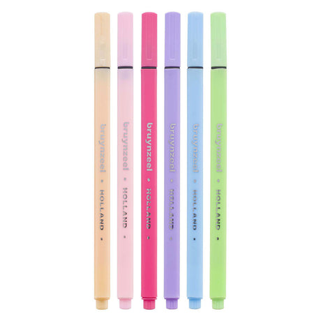 Bruynzeel set de feutres fins 6 couleurs pastel