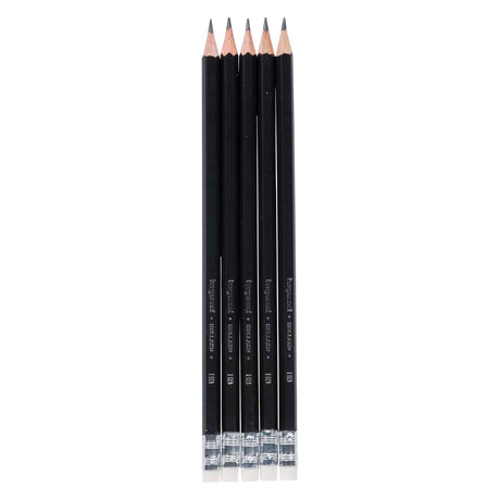 Set de crayons graphite Bruynzeel, 5 crayons HB avec gomme