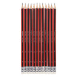 Crayon graphite Bruynzeel hb noir-rouge et gomme