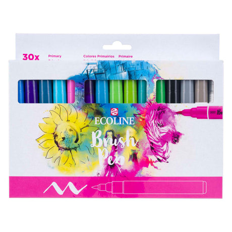 Bruynzeel ecoline – ensemble de stylos pinceaux primaires, 30 couleurs