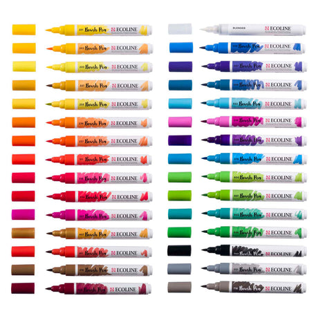 Bruynzeel ecoline – ensemble de stylos pinceaux primaires, 30 couleurs