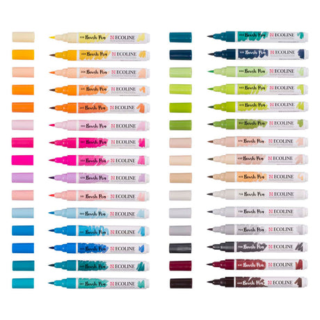 Bruynzeel ecoline set de stylos pinceaux supplémentaires, 30 couleurs