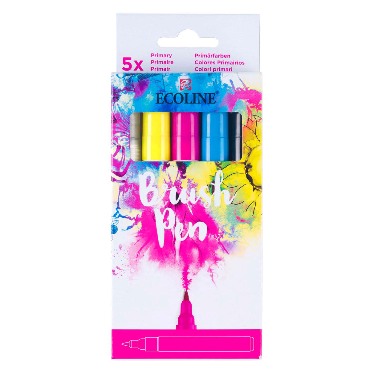 Bruynzeel ecoline – ensemble de stylos pinceaux primaires, 5 couleurs